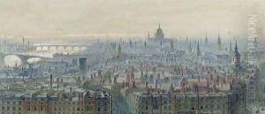 Panorama of London from the top of the Monument looking west by Carl Haag