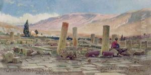 The Mosque of Melike near Baalbek destroyed by an Earthquake by Carl Haag