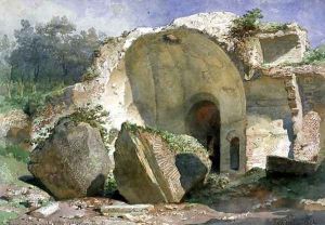 In Tempio di Serapide Villa Adriana Tivoli by Carl Haag