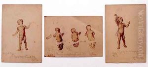 Studies of children for The Swooping Terror of the Desert by Carl Haag