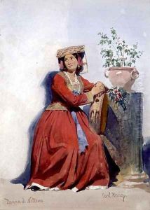 Donna di Netuno portrait of an Italian country girl by Carl Haag