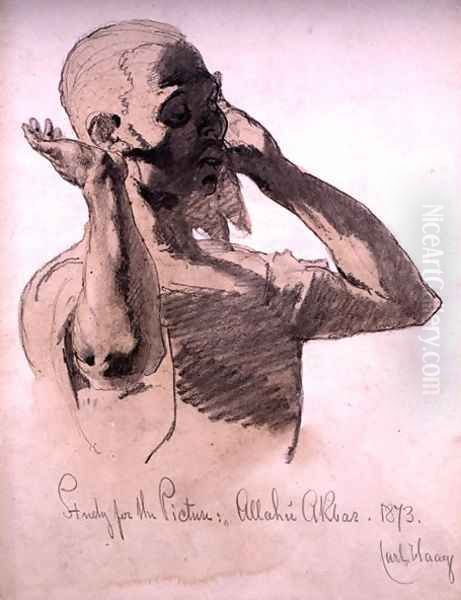 Figure Praying a study for the picture Allaha Akbar - view 1