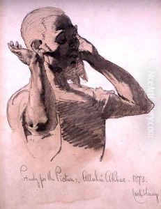 Figure Praying a study for the picture Allaha Akbar by Carl Haag