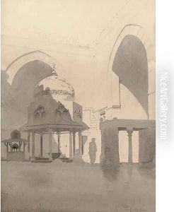 In the mosque of Sultan Hassan, Cairo, 1860 by Carl Haag
