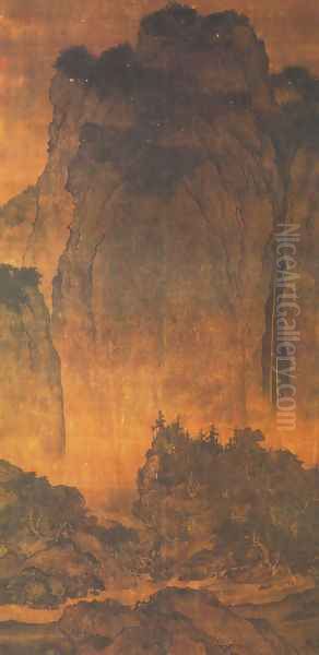 Travelers Amid Mountains and Streams - view 1