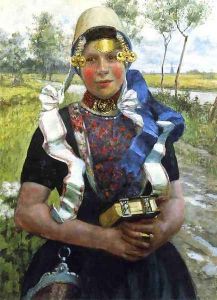 Dutch Finery, A Marken Girl by George Hitchcock