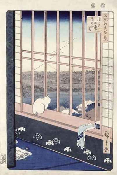 Asakusa Rice Fields during the festival of the Cock from the series Meisho Edo Hyakkei One Hundred Views of Edo - view 1