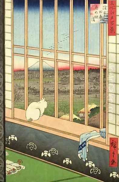 Asakusa Rice Fields during the festival of the Cock from the series 100 Views of Edo 3 - view 1