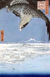 Eagle Over 100000 Acre Plain at Susaki Fukagawa Juman tsubo from the series 100 Views of Edo