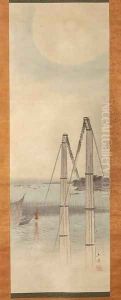 Fishing Boats at Tsukuda Island, Edo