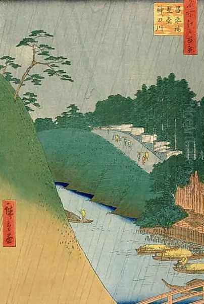 Shohei Bridge and Seido Hall by the Kanda River from One hundred famous views of Edo - view 1