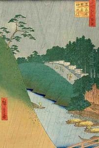 Shohei Bridge and Seido Hall by the Kanda River from One hundred famous views of Edo