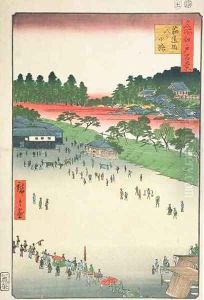Yatsuko inside Sujikai Gate from the series One Hundred Famous Views of Edo