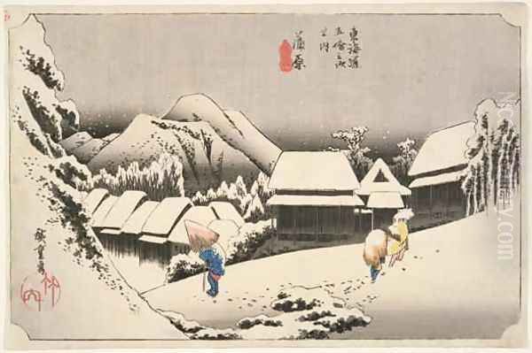 Evening Snow at Kambara No 16 from The 53 Stations of the Tokaido - view 1