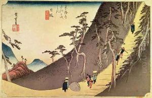 Hisaka 1797- 1858 in the Sayo mountains by Utagawa or Ando Hiroshige