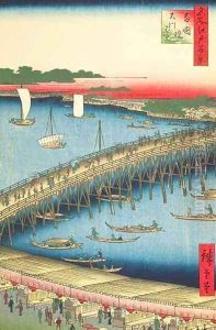 Ryogoku Bridge and the Great Riverbank no 59 from One Hundred famous Views of Edo