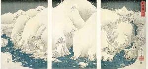 Snow storm in the mountains and rivers of Kiso by Utagawa or Ando Hiroshige