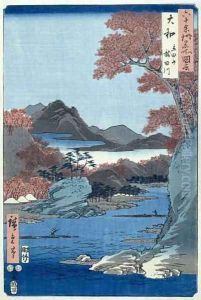 Tatsuta River Yamato Province by Utagawa or Ando Hiroshige