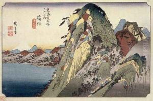 Hakone Lake Scene from the series 53 Stations of the Tokaido by Utagawa or Ando Hiroshige