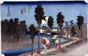 Numazu Twilight from the series 53 Stations on the Eastern Coast Road by Utagawa or Ando Hiroshige