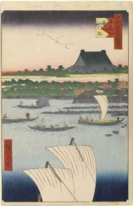 Teppozu and Tsukiji Honganji Temple No 78 from One Hundred Famous Views of Edo