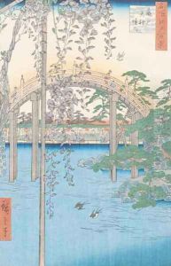 The Bridge with Wisteria or Kameido Tenjin Keidai plate 57 from 100 Views of Edo by Utagawa or Ando Hiroshige