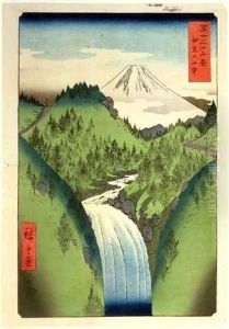 Fuji from the Mountains of Isu No 22 from the series 36 Views of Mt Fuji Fuji Saryu Rokkei by Utagawa or Ando Hiroshige