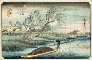 Full Moon at Seba from the series 69 Stations of the Kisokaido 2
