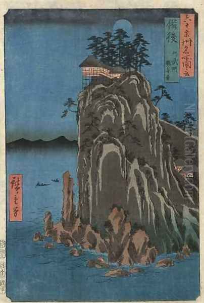 House on a cliff at night - view 1
