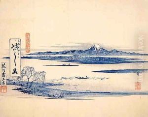 Landscape view of Fuji by Utagawa or Ando Hiroshige