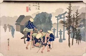 Morning Mist at Mishima from the series 53 Stations on the Eastern Coast Road by Utagawa or Ando Hiroshige