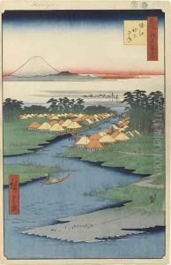 Horie and Nekozane No 96 from One Hundred Famous Views of Edo by Utagawa or Ando Hiroshige