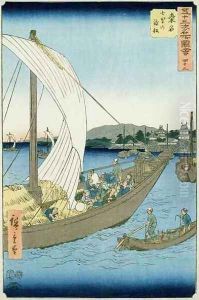 Kuwana Landscape from 53 Famous Views by Utagawa or Ando Hiroshige