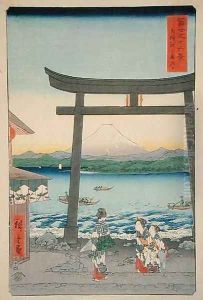 The Entrance to Enoshima in Sagami Province from Thirty Six Views of Mount Fuji by Utagawa or Ando Hiroshige