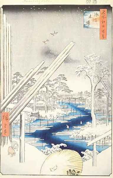 Fukagawa Lumberyards no 106 from One Hundred famous views of Edo - view 1