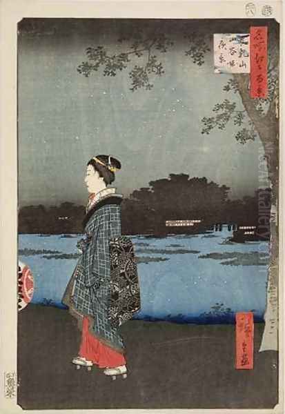 Night View of Sanya Canal and Matsuchi Hill from the series 100 Views of Famous Views of Edo - view 1
