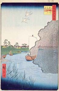 Scattered Pines Tone River no 71 from One Hundred famous views of Edo by Utagawa or Ando Hiroshige