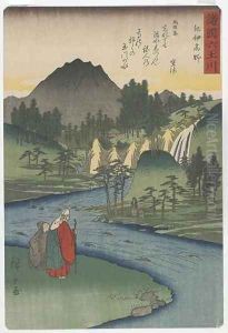 Six Tama Jewel Rivers in Various Provinces Koya Tama River in Kii Province Edo period by Utagawa or Ando Hiroshige