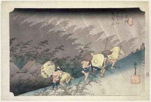 TH Riches 1913 Sudden Rainstorm at Shono Shono haku u No 46 from the series 53 Stations of the Tokaido TH Riches 1913 Sudden Rainstorm at Shono Shono haku u No 46 from the series 53 Stations of the Tokaido