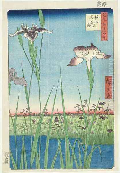 Irises at Horikin No 56 in the series 100 Views of Edo - view 1