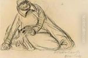 "kniender Hirte Mit Hund" by Ernst Barlach