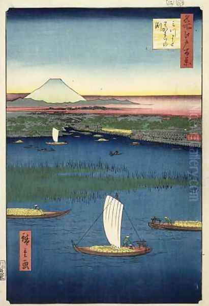 Marshy island off the mouth of the River Sumida with Edo and Mt Fuji in the distance - view 1