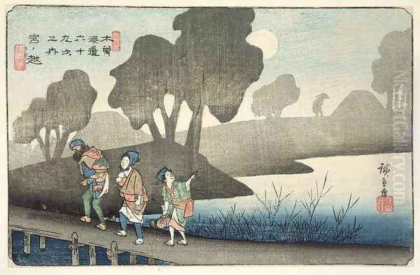Miyanokoshi No 37 from the series 69 Stations of the Kisokaido - view 1