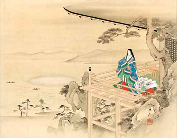 Murasaki Shikibu at Ishiyama temple - view 1