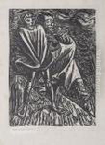 Ernst Barlach "faust And Mephistopheles I". Ca. 1922. 1922 by Ernst Barlach