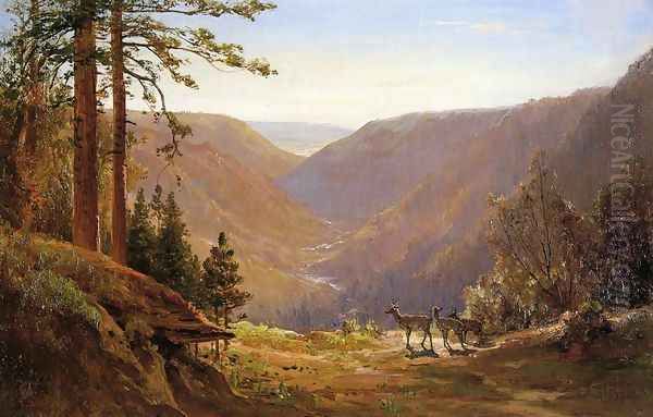 Valley with Deer - view 1