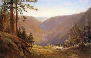 Valley with Deer by Thomas Hill