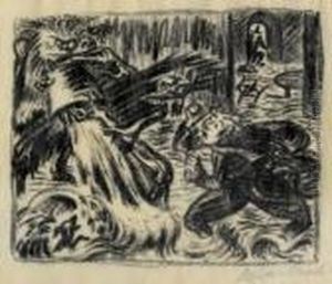 Zauberlehrling (die Wasserflut) by Ernst Barlach