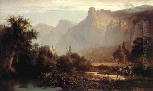 Piute Indian family in Yosemite Valley. by Thomas Hill