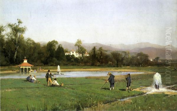 Irrigating at Strawberry Farm - view 1